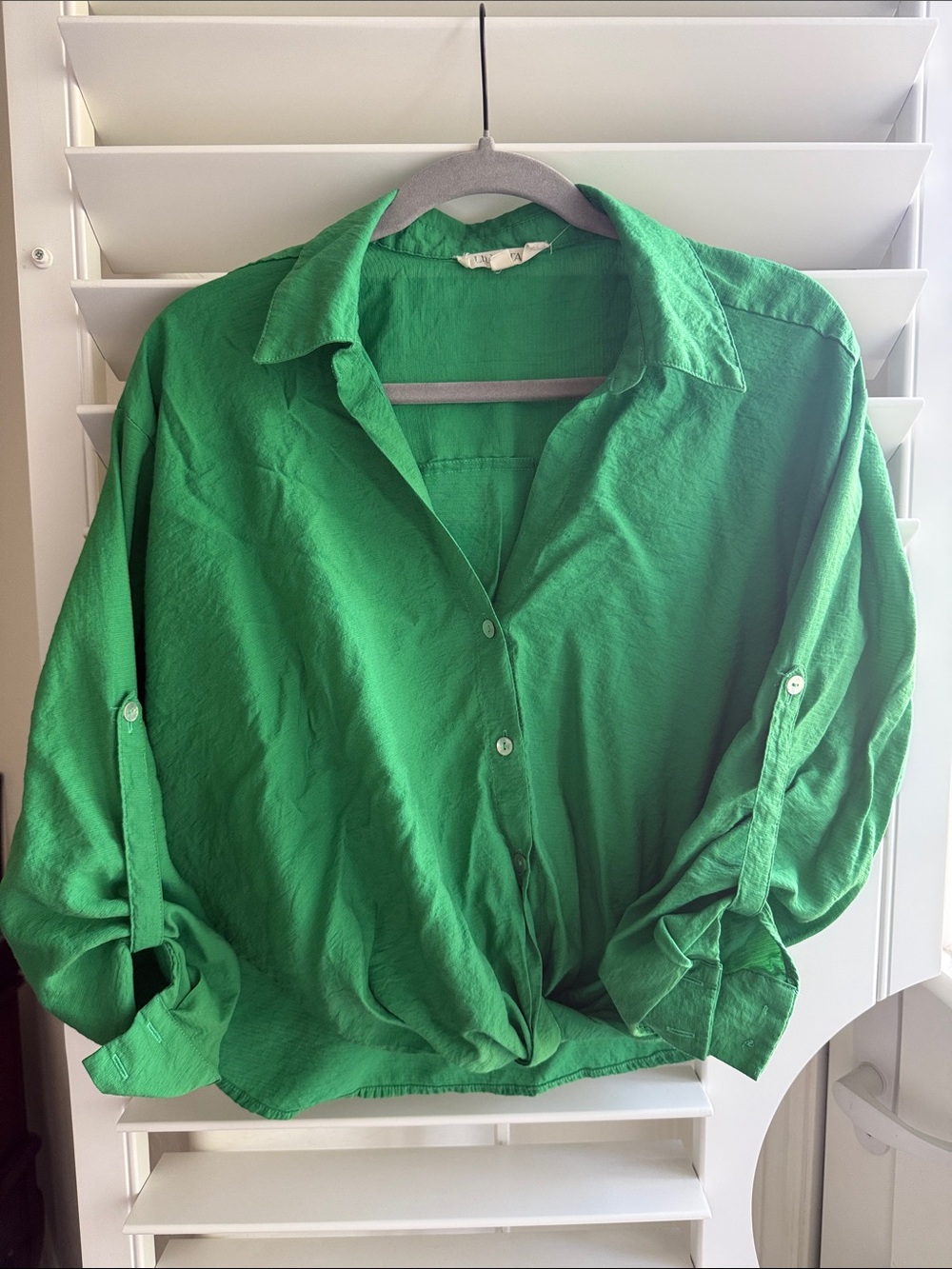 Lily Star Bright Green Button-Down Collared Shirt